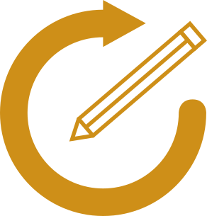 Image of a returning arrow which indicates the icon for the Revisions and Documentation section of our development process